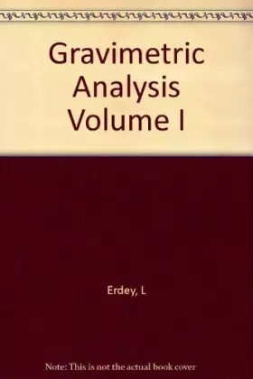 Couverture du produit · Gravimetric Analysis Volume 1