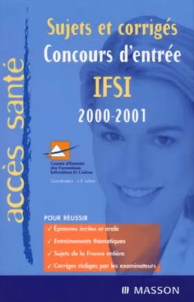 Couverture du produit · Concours d'entrée IFSI 2000 / 2001
