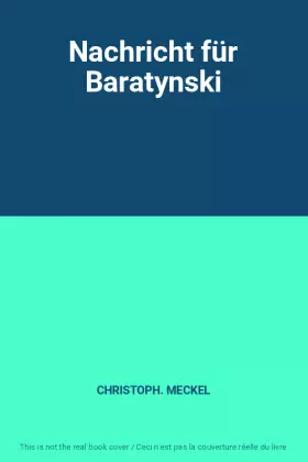 Couverture du produit · Nachricht für Baratynski