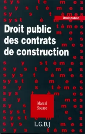 Couverture du produit · droit public des contrats de construction