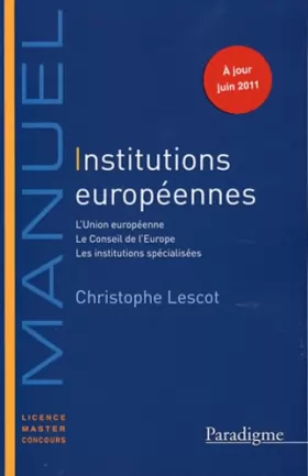 Couverture du produit · Institutions européennes