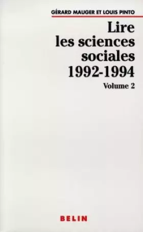 Couverture du produit · Lire les sciences sociales : Tome 2, 1989-1992