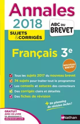 Couverture du produit · Annales ABC du Brevet Français 2018