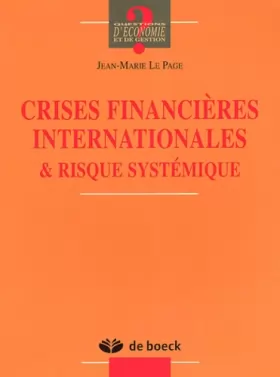 Couverture du produit · Crises financières internationales et risque systémique