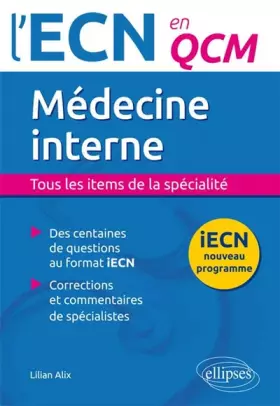 Couverture du produit · Médecine Interne l'ECN en QCM Programme 2016