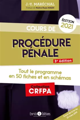 Couverture du produit · Cours de procédure pénale (2021)