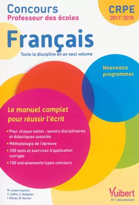 Couverture du produit · Concours professeur des écoles français le manuel complet pour réussir l'écrit