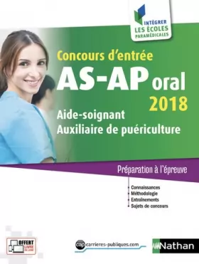 Couverture du produit · Concours d'entrée AS-AP - Oral - 2018