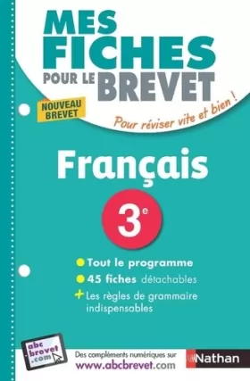 Couverture du produit · Français 3e - Mes fiches pour le Brevet - Brevet 2022