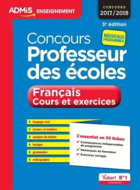 Couverture du produit · Concours professeur des écoles français cours et exercices 50 fiches 3edt