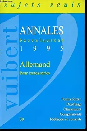 Couverture du produit · Annales baccalauréat, 1996 : Allemand - Corrigés