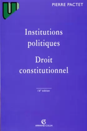Couverture du produit · Institutions politiques : Droit constitutionnel