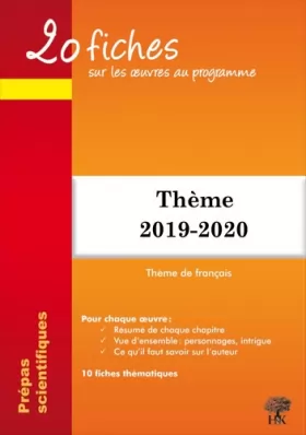 Couverture du produit · 20 fiches sur les oeuvres Programme thème français 2019-2020 prépa démocratie