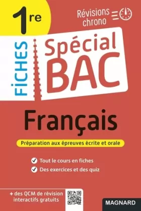 Couverture du produit · Spécial Bac Fiches Français 1re Bac 2023: Tout le programme en 53 fiches, mémos, schémas-bilans, exercices et QCM