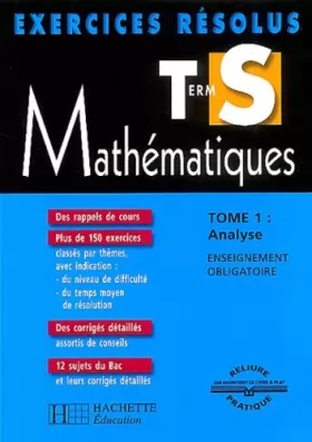 Couverture du produit · Exercices résolus : Mathématiques, Terminale S, tome 1