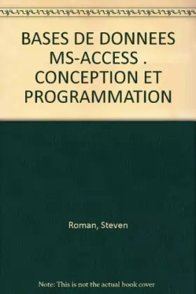Couverture du produit · Bases de données MS-Access : Conception et programmation CD-Rom inclus