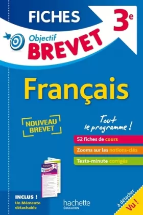 Couverture du produit · Objectif Brevet 3e - Fiches Détachables Français - Nouveau programme 2016
