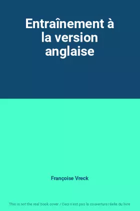 Couverture du produit · Entraînement à la version anglaise