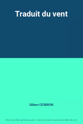 Couverture du produit · Traduit du vent