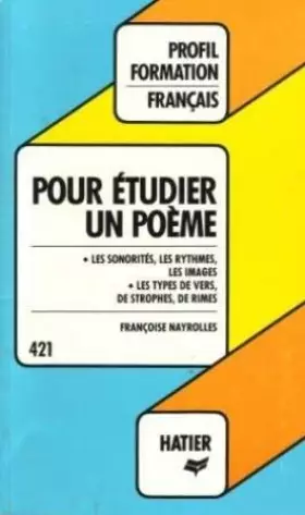 Couverture du produit · Profil Formation : Pour etudier un poeme