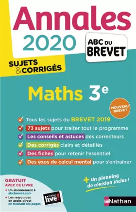 Couverture du produit · Annales ABC du Brevet 2020 Maths - Corrigé