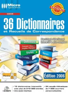 Couverture du produit · 36 Dictionnaires et Recueils de Correspondance