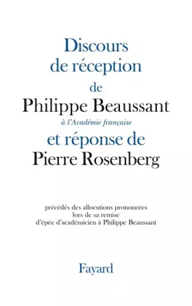 Couverture du produit · Discours de réception à l'Académie française