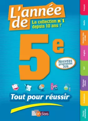 Couverture du produit · L'Année de la 5e - Tout pour Réussir - Nouveau programme 2016