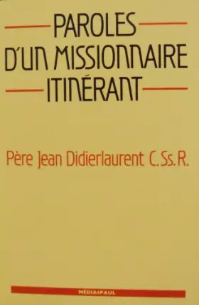 Couverture du produit · PAROLES D'UN MISSIONNAIRE ITINERANT