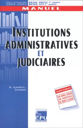 Couverture du produit · Institutions administratives et judiciaires.: Edition 2001-2002