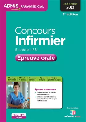 Couverture du produit · Concours Infirmier - Entrée en IFSI - Épreuve orale - Concours 2017