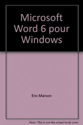 Couverture du produit · Microsoft Word 6 pour Windows