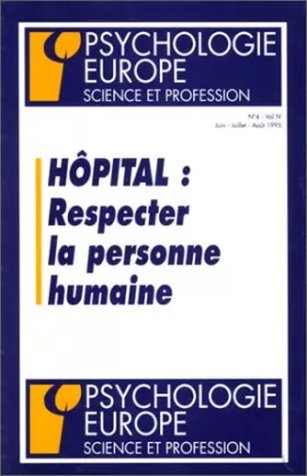 Couverture du produit · Hôpital : respecter la personne