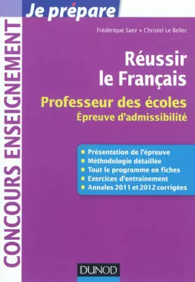 Couverture du produit · Réussir le Français - Professeur des écoles, épreuve d'admissibilité