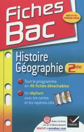 Couverture du produit · Fiches Bac Histoire-Géographie 2de: Fiches de cours (Histoire et Géographie) - Seconde