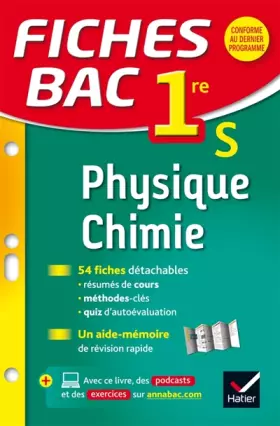 Couverture du produit · Fiches bac Physique-Chimie 1re S: fiches de révision - Première S