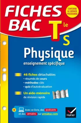 Couverture du produit · Fiches bac Physique Tle S (enseignement spécifique): fiches de révision - Terminale S