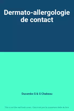 Couverture du produit · Dermato-allergologie de contact