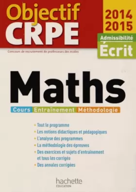 Couverture du produit · Objectif CRPE Épreuve écrite de mathématiques