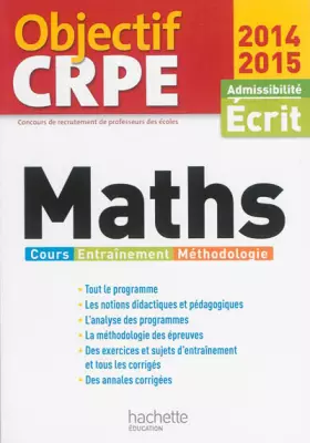 Couverture du produit · Objectif CRPE Épreuve écrite de mathématiques