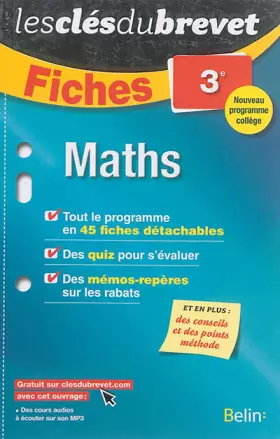 Couverture du produit · Fiches Mathématiques - 3ème: Les clés du brevet