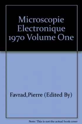 Couverture du produit · Microscopie Electronique 1970 Volume One