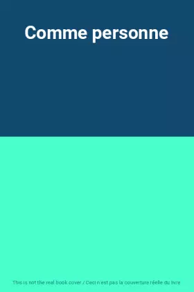 Couverture du produit · Comme personne