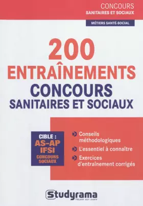 Couverture du produit · 200 entrainements concours sanitaires et sociaux