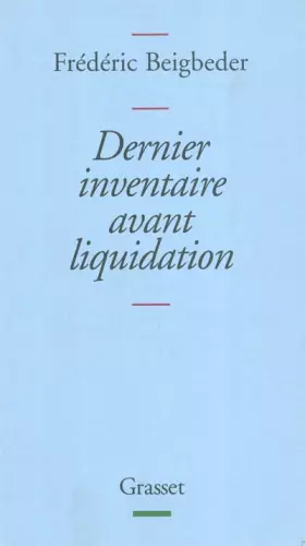 Couverture du produit · Dernier inventaire avant liquidation
