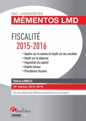 Couverture du produit · Mémentos LMD - Fiscalité 2015-2016, 16ème Ed.
