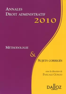 Couverture du produit · Droit administratif : Méthodologie & sujets corrigés