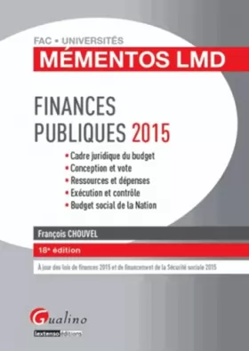 Couverture du produit · Mémentos LMD - Finances publiques 2015