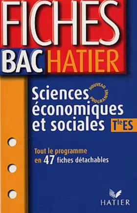 Couverture du produit · Fiches Bac Hatier : Sciences économique et sociale, terminale ES