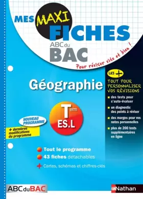 Couverture du produit · Mes MAXI Fiches Géographie Terminale ES.L